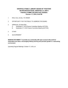 2018 10 17 Finance Committee Agenda pdf