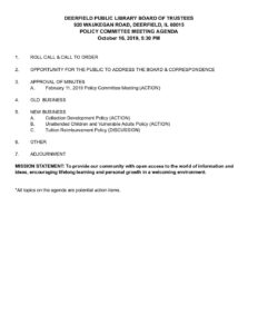 2019 10 16 Agenda Policy Committee pdf