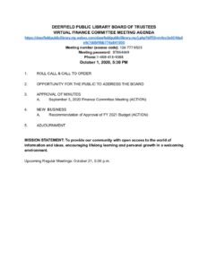 2020 10 1 Finance Committee Agenda pdf