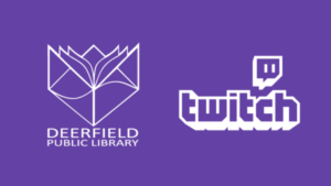 Library and twitch logo