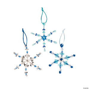 4 1 2 beaded snowflake christmas ornament craft kit makes 2413622508