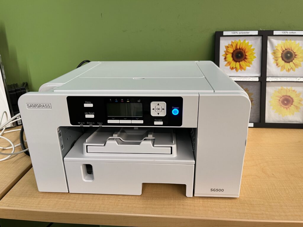 Our grey sublimation printer on display