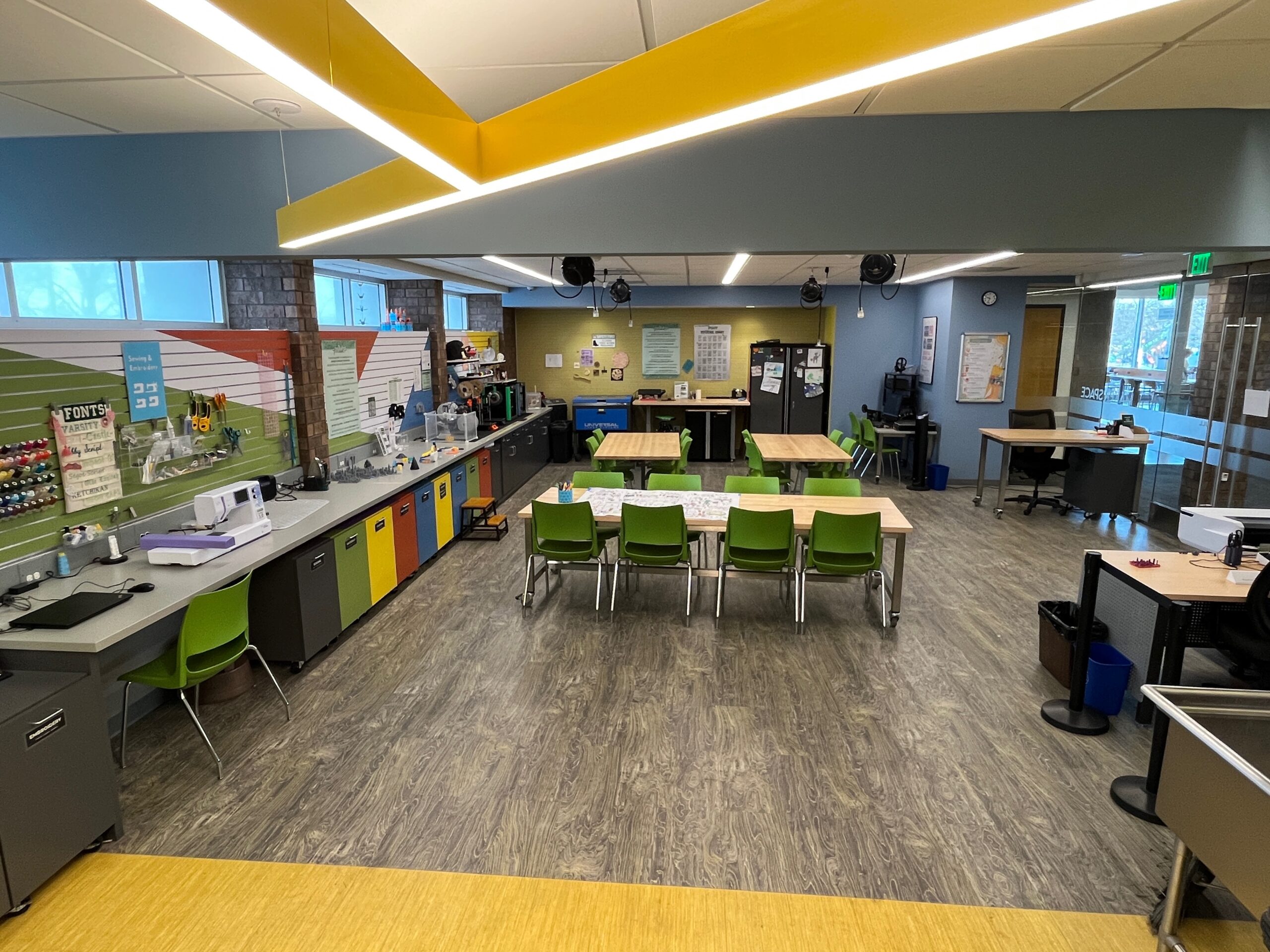 a wide view of the MakerSpace area.